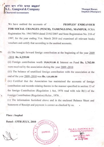FCRA Account 2009-2010
