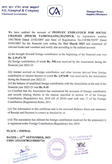 FCRA Account 2022-2023